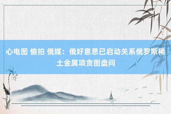 心电图 偷拍 俄媒：俄好意思已启动关系俄罗斯稀土金属项贪图盘问