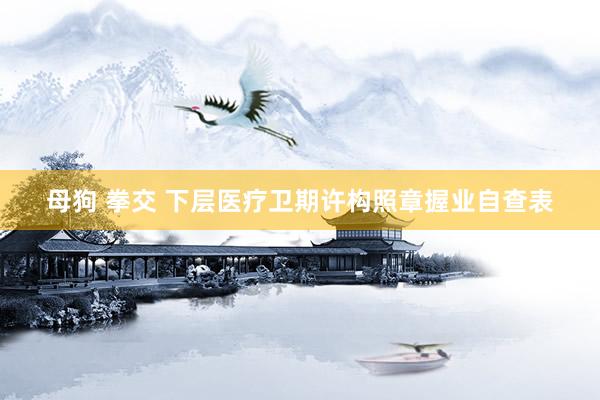 母狗 拳交 下层医疗卫期许构照章握业自查表